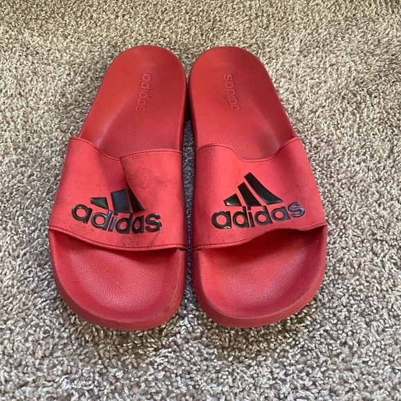 Adidas Red and Black Loafer Slides - Picture 2 of 6